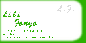lili fonyo business card