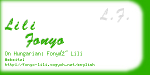 lili fonyo business card